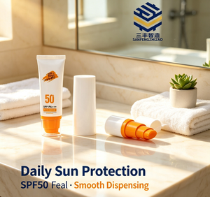White Oval Plastic Cosmetic Tube With Pump Cap Custom Logo PP Material For Sunscreen And Foundation Packaging - Product Image 6