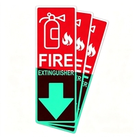 Autocollant de signalisation pour extincteur, flèche, phosphorescent, pour couloir de bâtiment de bureaux, décalcomanie de sécurité d'urgence