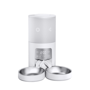 Distributeur automatique de nourriture pour animaux de compagnie intelligent pour deux chats Visa 2.4G 5G WiFi avec deux bols amovibles en acier inoxydable 304 6L - Product Image 3