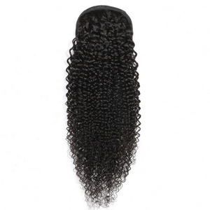 Cola de Caballo Larga y Ondulada Remy al por Mayor, Cola de Caballo Afro Rizada con Cordón, Cola de Caballo con Clip para Mujeres Negras - Product Image 2