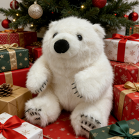 Peluche Ours Polaire Réaliste Personnalisée OEM ODM Usine Animaux en Peluche Doux Rembourrage Polyester Coton PP Design Brodé Unisexe