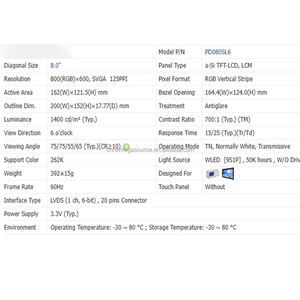 100% brand new PD080SL6 TFT-LCD Screen <b>Panel</b> PD080SL6 LCD <b>display</b> - Product Image 3