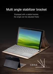 Étui en cuir véritable pour Microsoft Surface Pro (4/5/6/7/7+) Coque de protection avec porte-stylet et clavier de type support - Product Image 4
