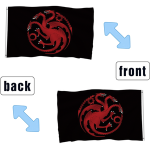 House Targaryen Flag 3x5ft <strong>Game</strong> <strong>of</strong> <strong>Thrones</strong> Double Sided Fire Blood <strong>Dragon</strong> Banner for Man Cave Wall Fan Decor - Product Image 2