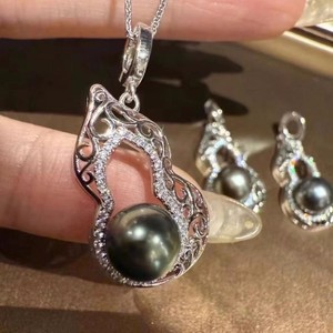 Colgante de Plata S925 31264, Collar Simple DIY con Cuentas de 6-8mm y Calabaza Colgante Vacía, Accesorios de Perlas, Cristales y Dijes - Product Image 3