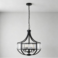Lustre moderne en cristal noir pour salle à manger, lampe suspendue réglable en hauteur au-dessus de la table