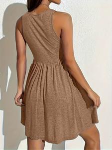 Robe décontractée élégante pour femme en mousseline de soie imprimé léopard, taille naturelle, respirante et infroissable, collection printemps - Product Image 2