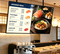 Écran d'affichage de menu de 21,5 pouces pour restaurant, écran mural haute luminosité, 4+32G Android Windows Linux