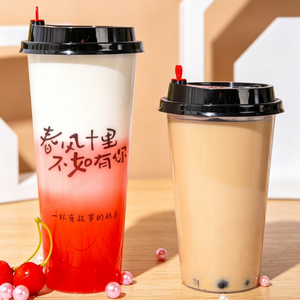Vasos de Plástico Desechables Resistentes con Tapas, Vasos de Plástico Personalizados con Tapas para Bebidas Frías y Refrescos - Product Image 2