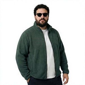 Chaqueta de Forro Polar Verde para Hombre, Cierre Completo, Cuello Alto, Estilo Casual para Otoño, Resistente al Viento, Material de Poliéster, Corte Regular, Color Sólido - Product Image 2