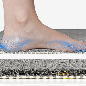 Alfombra de baño antideslizante de seda con diseño minimalista, rectangular, de color sólido, de PVC, impermeable, para baño. - Product Image 2