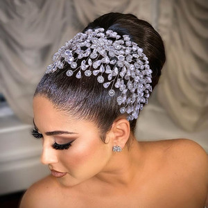 Accessoires de bijoux de cheveux de <span class=keywords><strong>mariage</strong></span> bandeaux en strass pour mariée <span class=keywords><strong>mariage</strong></span> couronne reine diadème couvre-chef de mariée - Product Image 1