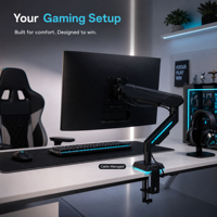 Support de moniteur de bureau entièrement réglable, éclairage LED personnalisable, robuste, pivotant à 360°, en fer non plastifié, ergonomique