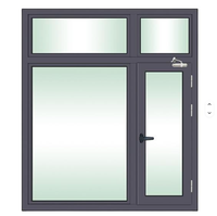 Fenêtre à battant moderne minimaliste en alliage d'aluminium insonorisée avec double vitrage trempé personnalisable pour l'extérieur