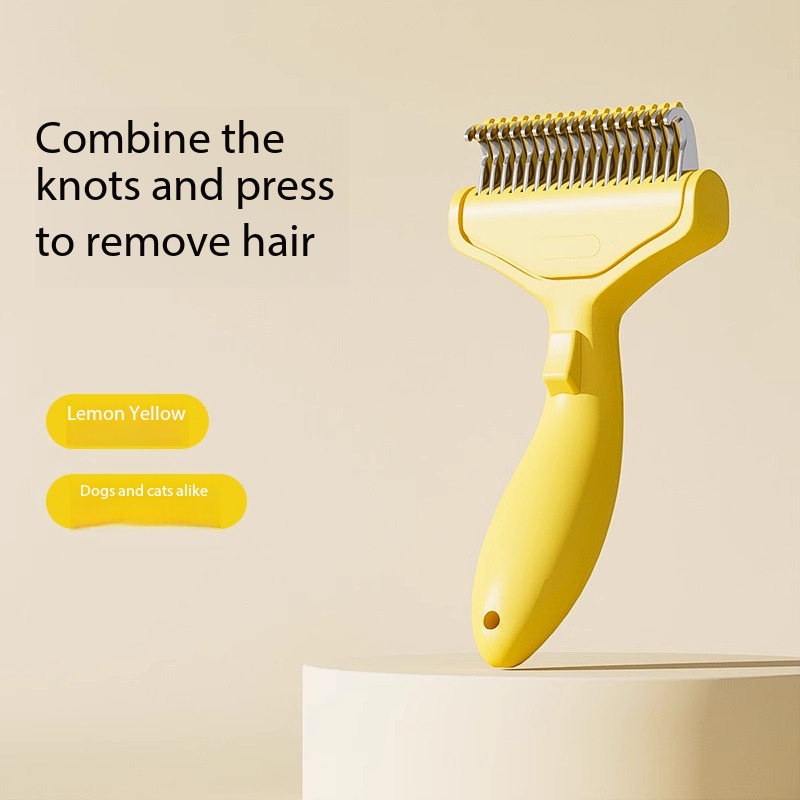 หวีคลายผมพันกันในคลิกเดียว-สีเหลืองมะนาว