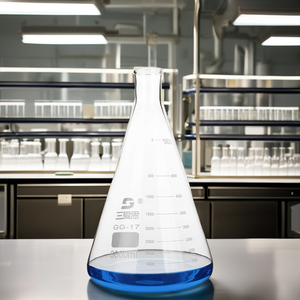 Frasco triangular de vidrio de borosilicato de 5000mL, vaso de precipitados graduado cónico de cuello recto para uso en laboratorio químico, vidrio transparente - Product Image 5