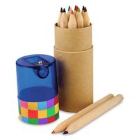Petit set de crayons de couleur en bois naturel 12 crayons de couleur pour enfants sets de crayons de couleur courts
