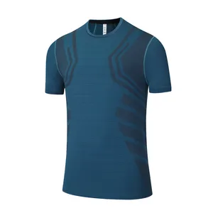 Özel düz moda baskılı yüksek kaliteli özel etiket slim fit yuvarlak boyun rahat atletik erkek koşu t shirt