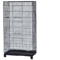 Achat en gros de grande cage à oiseaux en fil métallique noir, cages de reproduction pour canaris, grandes cages en métal pour perroquets, grandes cages pour oiseaux