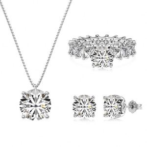 Conjunto de Joyas Dylam Charm Sparkle, Plata S925, Círculo Delicado con Circonita Cúbica 5A, Collar con Colgante, Pendientes y Anillo para Mujer - Product Image 1