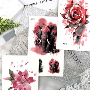 Tatuajes Temporales de Rosas Sencillas, Adhesivos Impermeables para Playa, de Larga Duración, para Cuerpo, Brazos y Piernas, para Mujeres, Fiestas y Festivales - Product Image 4