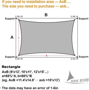 Voile <span class=keywords><strong>d</strong></span>'ombrage rectangulaire LOVE STORY 12' x 16' en HDPE, protection UV, pour patio extérieur, jardin, arrière-cour, couleur sable (tailles personnalisées) - Product Image 2