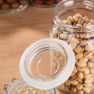 Nhà Bếp Tiện Ích Thủy Tinh Thực Phẩm Lưu Trữ & Container Rõ Ràng Frosted Thủy Tinh Gia Vị Lưu Trữ Jar Với Clip Nắp Thép Không Gỉ Khóa - Product Image 2