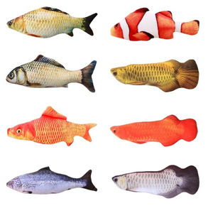 Jouet de poisson électronique interactif <span class=keywords><strong>pour</strong></span> chats et chiens Jouet en peluche en coton écologique avec mouvement de rotation automatique - Product Image 6