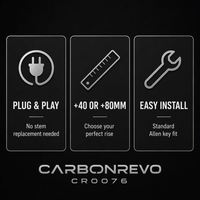 Extension de Guidon Carbonrevo Dualtron pour Trottinette Électrique, Résistante à l'Usure, pour Longues Distances, Pièce de Remplacement