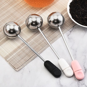 Stainless Steel Ball Type Tea <b>Strainer</b> Hole Twisting Tea Infuser Filter With Handle 360 Rotation for Loose Tea - Product Image 1