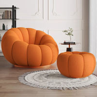 Fauteuil de salon en tissu de laine Teddy nordique, canapé d'appoint luxueux à un siège, fauteuil inclinable