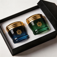 Pot en verre de luxe pour Bakhoor arabe, vide, pour Oud Dukhoon, avec couvercle en métal couronné, pour emballage cadeau Moyen-Orient