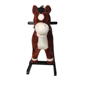 <span class=keywords><strong>Cheval</strong></span> à bascule en bois pour enfants, cadeau pour bébé, <span class=keywords><strong>1</strong></span>-5 ans, selle en peluche, fabrication professionnelle - Product Image 4