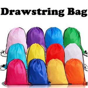 Custom Logo 210D <b>Waterproof</b> Polyester <b>Drawstring</b> Backpack Gym Sack Basketball Marathon Travel Plain Color Bulk Low MOQ OEM Facto - Product Image 2