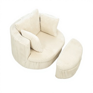 Sillón <span class=keywords><strong>Puff</strong></span> <span class=keywords><strong>Rosa</strong></span>, Tela Tipo Piel de Conejo, 360 °   Sillón Giratorio Individual con Almacenamiento, Cómodo <span class=keywords><strong>Puff</strong></span> para Sala de Estar - Product Image 4