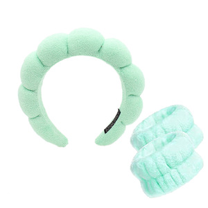 Make-up-Tools: <span class=keywords><strong>Flanell</strong></span>-Armband-Set, individuelles Gesichts-SPA-Stirnband, gedrehtes Make-up-Schwamm-Haarband für Damen - Product Image 6