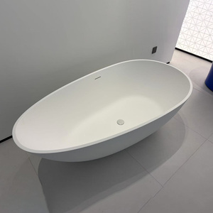<span class=keywords><strong>Baignoire</strong></span> en pierre artificielle confortable Texture en ardoise <span class=keywords><strong>Baignoire</strong></span> de trempage en pierre artificielle autoportante à surface solide - Product Image 2