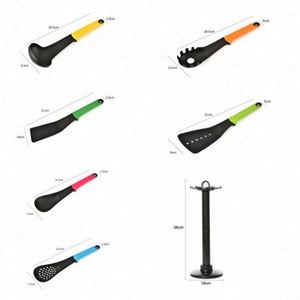 Colorful Nylon Handle Durable Eco-Friendly 7-Piece Cooking Shovel Spoon Kitchenware <b>Set</b> with Small Tools That Do Not Stick <b>Pot</b> - Product Image 3