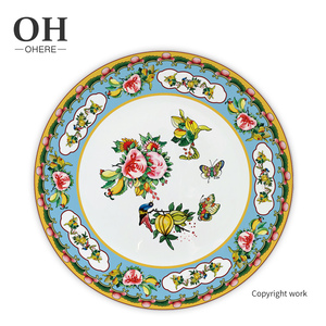 Luxury <strong>Enamel</strong> Wedding Charger <strong>Plate</strong> 4pcs <strong>Plate</strong> Set Decorative Dinnerware Customization Tableware for Event&amp;Catering - Product Image 2