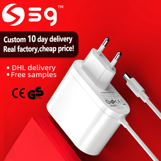 Eu standard CE RoHS power adapter 24V 1A tv box adapter router wifi DC 9v head power plug ultra case with cable classic