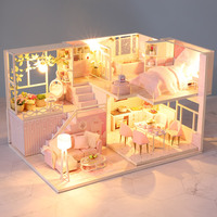 Kit de construction de maison miniature de bibliothèque classique européenne, puzzle en bois 3D à faire soi-même