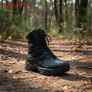 Botas Tácticas Negras ZYF, HSM169, con Puntera <span class=keywords><strong>de</strong></span> Goma Anti-golpes para Cruzar Colinas, Prevención <span class=keywords><strong>de</strong></span> Golpes, para Zonas Forestales, Anti-impactos - Product Image 3