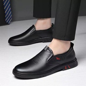 Mocassins en cuir pour hommes à bout pointu, antidérapants, avec semelle en caoutchouc, chaussures décontractées de printemps pour affaires - Product Image 3