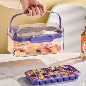 Moule à glaçons portable en plastique moulé par injection, haute capacité, écologique, avec couvercle carré double couche – Nouveauté en gros - Product Image 6