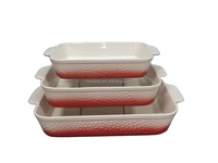 Ensemble de plats à pâtisserie rectangulaires en céramique, épaisseur personnalisée, plat à pâtisserie profond, utilisation polyvalente