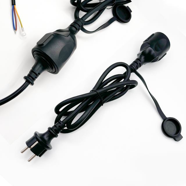 EU 16 Amp 3 Pin Plug Waterproof Direct AC Power Cord VDE Mark French Custom USB Male Female PCB Adapter Custom Plug for European