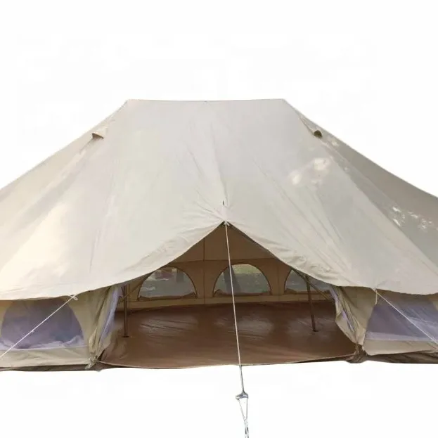 Danchel tenda impermeável grande de algodão, campainha gêmea glamping para acampamento de 10 ~ 12 pessoas