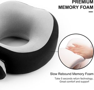 Oreiller en mousse à mémoire de forme en U personnalisable, à récupération lente, portable et pliable, pour le voyage, le bureau et la sieste - Product Image 5