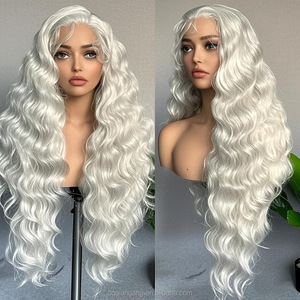 Peruca de Renda Transparente para Mulheres, Cabelo Longo e Cacheado, Fibra Química, Sem Cola, Resistente ao Calor - Product Image 5