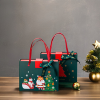 Boîte cadeau de Noël de luxe personnalisée, vente chaude, boîte en papier, estampage à chaud dorée, gaufrage, fermeture magnétique, emballage cadeau de vacances, poignée
